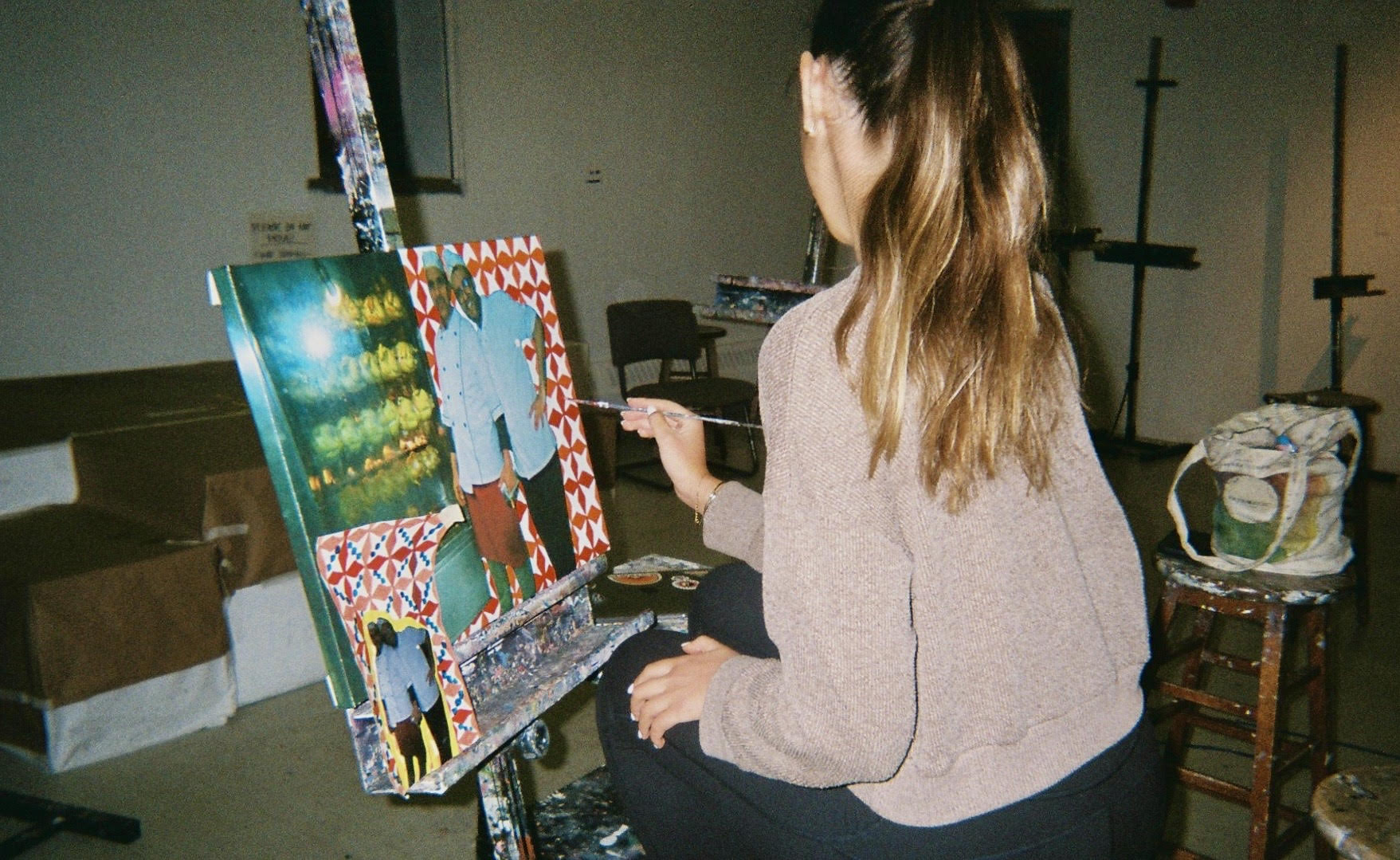 Soraya Laraqui at work in her studio